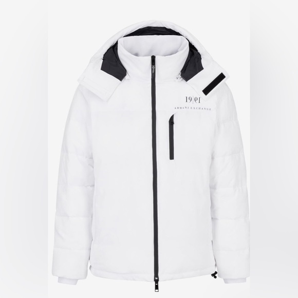 Armani Exchange Blouson White Jacket 6KZB12 ZNICZ 1100 - Picture 2 of 8